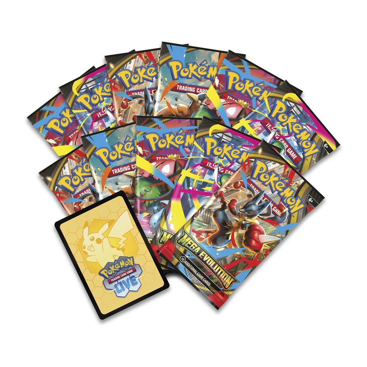 Pokémon TCG Mega Evolution Pokémon Center Elite Trainer Box (Mega Lucario) packaging with Riolu promo card artwork