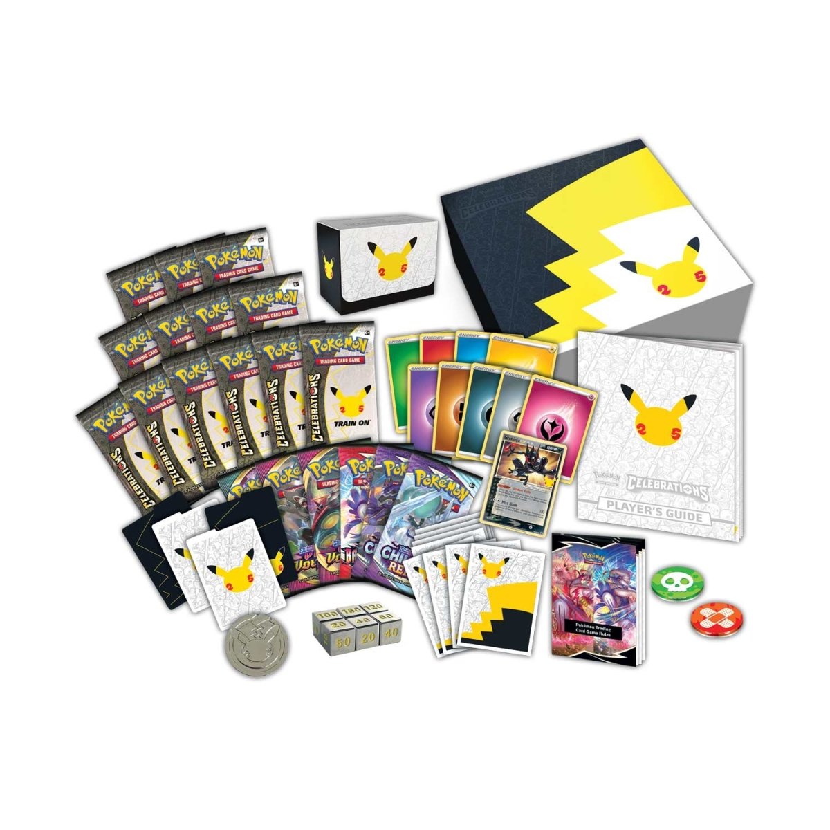 Pokémon TCG Celebrations Pokémon Center Elite Trainer Box packaging with Greninja foil promo card artwork