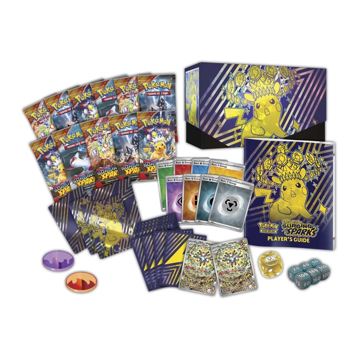 Pokémon TCG Scarlet & Violet—Surging Sparks Pokémon Center Elite Trainer Box packaging with Magneton promo card artwork